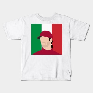 Antonio Giovinazzi Face Art - Flag Edition Kids T-Shirt